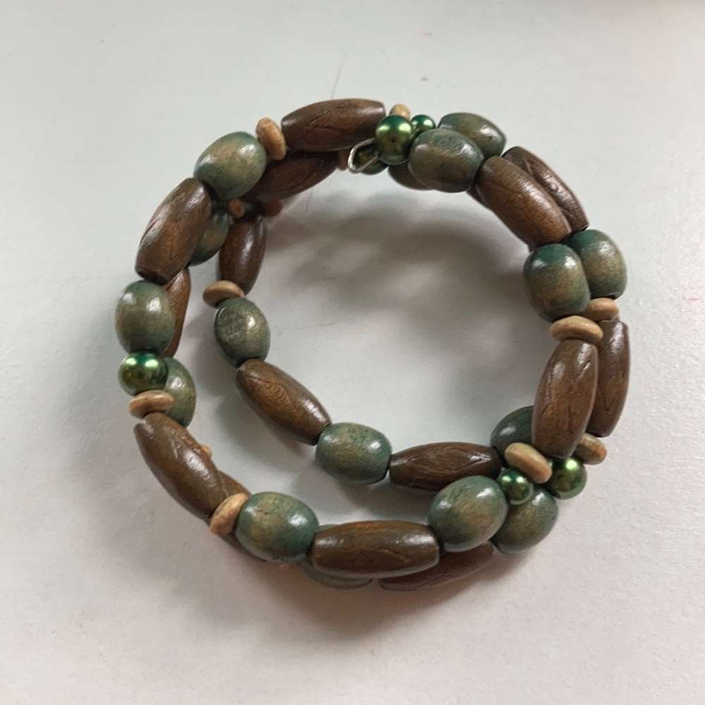Wooden bead bracelet